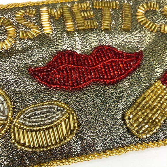 Beaded Cosmetic Makeup Bag - Picture 2 of 12